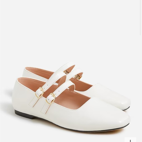 Crewcuts Other - NEW J. Crew Crewcuts Ivory Patent Girls Double Strap Ballet Flats Size K8